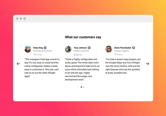 Testimonials Slider by Elfsight screenshot