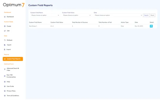 Bulk Custom Field Management by Optimum7 screenshot