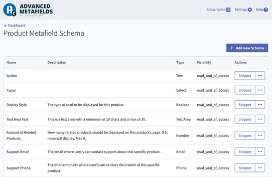 Advanced Metafields by Coalition Technologies screenshot