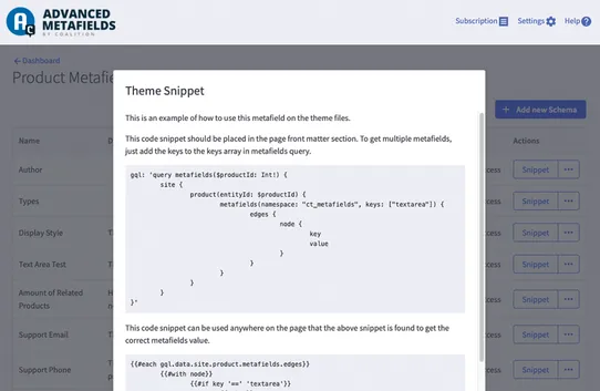 Advanced Metafields by Coalition Technologies screenshot