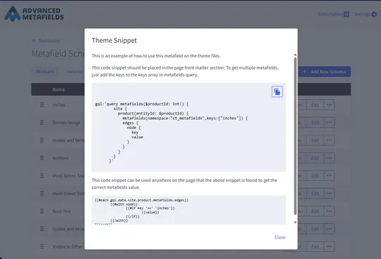 Advanced Metafields by Ecommerce Store Apps screenshot