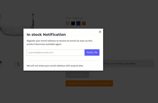 Instock Notification by Capacity Web Solutions screenshot