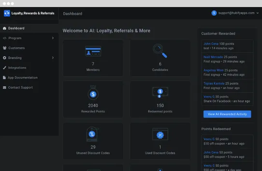 Loyalty, Rewards & Referrals screenshot