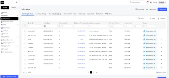 OTO Shipping Gateway screenshot