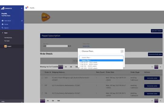 PostNL Label Generation by 247 Commerce screenshot