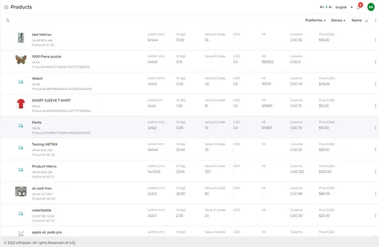 eShipper Commerce screenshot