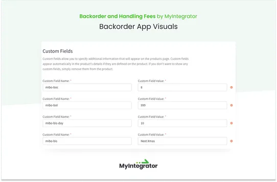 Backorders + Handling Fees by MyIntegrator screenshot