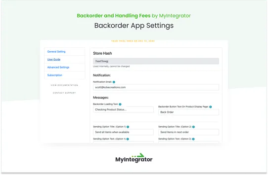 Backorders + Handling Fees by MyIntegrator screenshot