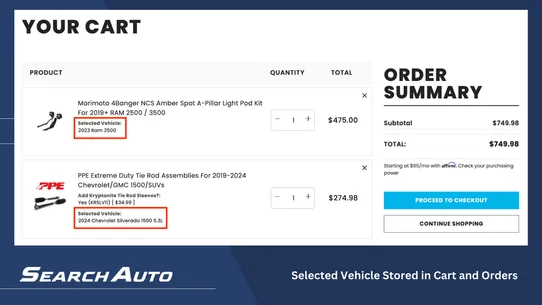 SearchAuto Fitment Lookup screenshot