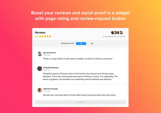 Elfsight Reviews for TripAdvisor screenshot