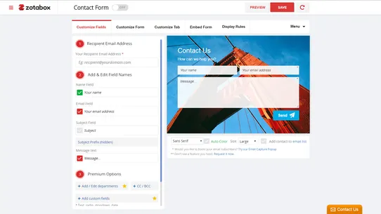 Contact Form Builder by Zotabox screenshot