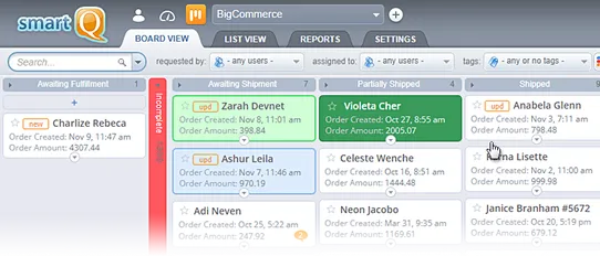 smartQ order management screenshot