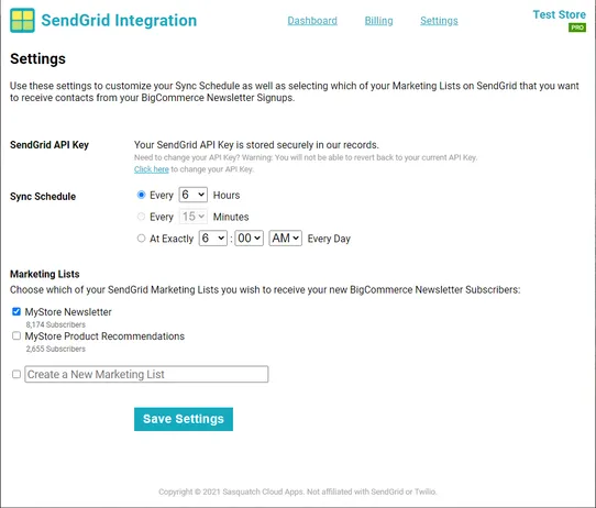 SendGrid Integration by Sasquatch Cloud Services screenshot