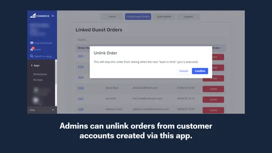 Link Guest Orders screenshot