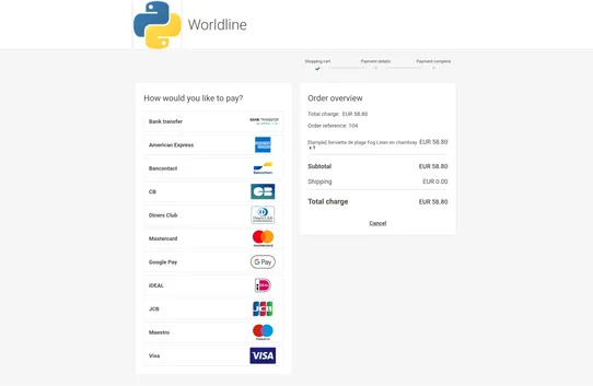 Worldline Online Payments screenshot