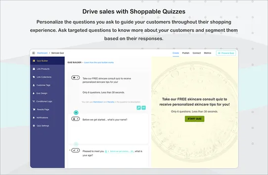 Product Recommendation Quiz screenshot