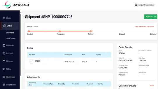 DP World Fulfillment screenshot