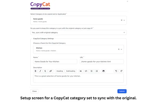 CopyCat Category Duplicator screenshot