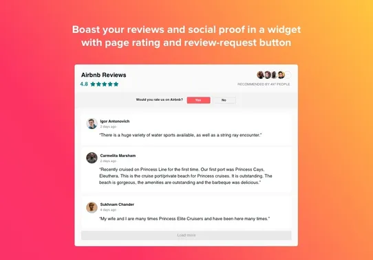 Elfsight Reviews for Airbnb screenshot