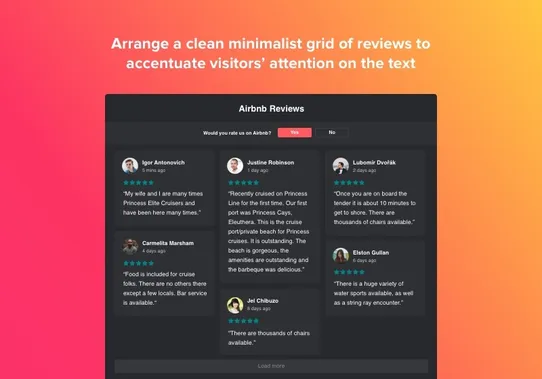 Elfsight Reviews for Airbnb screenshot