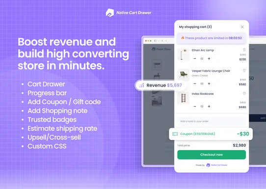 Native Cart Drawer - Cart Upsell screenshot