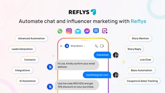 Automate Chat and Influencer Marketing with Reflys screenshot