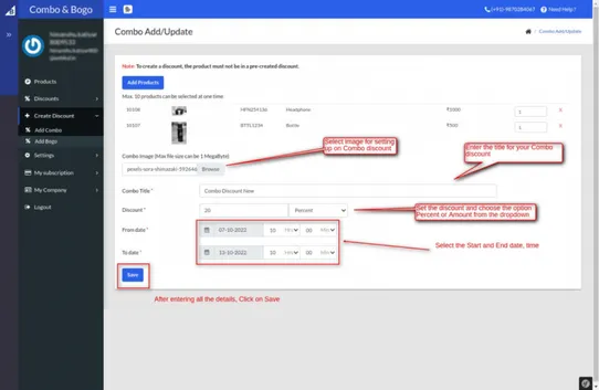 Combo and BOGO Discount Manager by Webkul screenshot