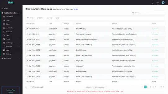 Brod Analytics screenshot