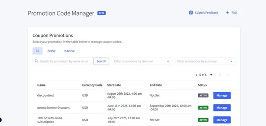 Promotion Code Manager screenshot