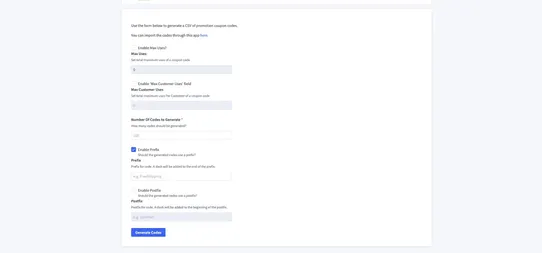 Promotion Code Manager screenshot