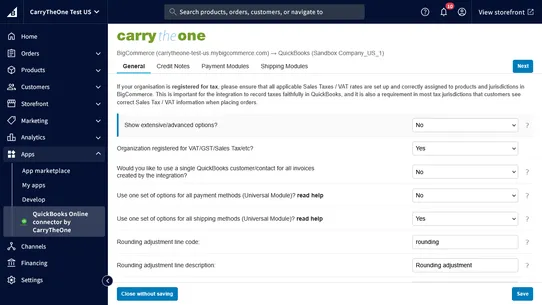QuickBooks Online Connector by CarryTheOne screenshot