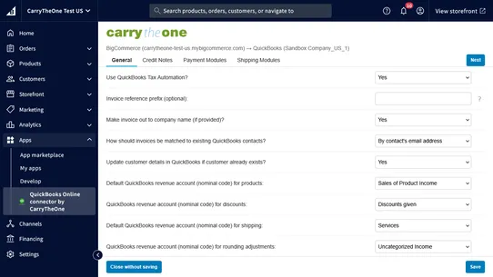 QuickBooks Online Connector by CarryTheOne screenshot
