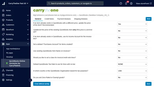QuickBooks Online Connector by CarryTheOne screenshot