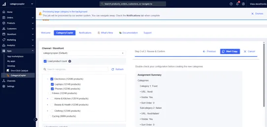 CategoryCopier by The Ecommerce Specialist [Beta] screenshot