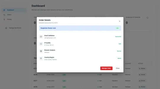 Fake Order Shield screenshot