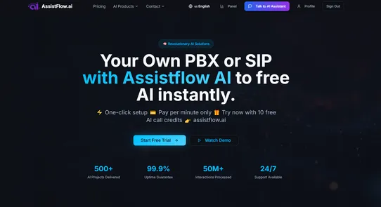 AssistFlow AI Call Center screenshot