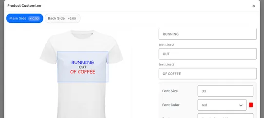 Product Customizer by Lantera screenshot