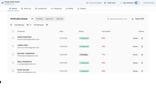 Visage Verify screenshot