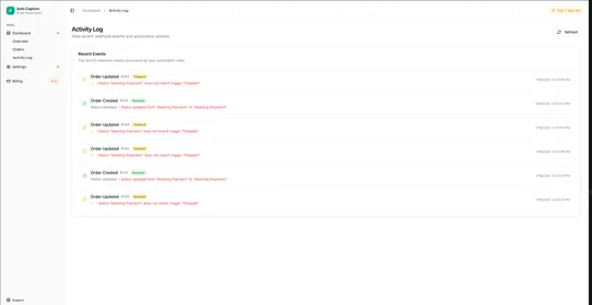 Auto Order Capture by ENDUURE screenshot