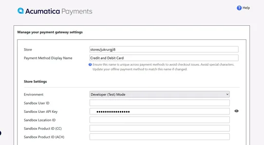 Acumatica Payments screenshot