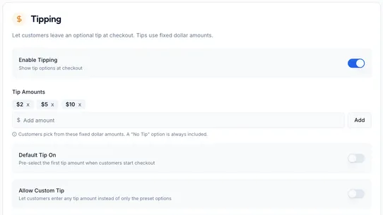 Order Protection & Tips by Care Checkout screenshot