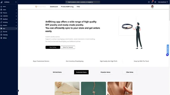 Artshiney Jewelry Dropshipping screenshot