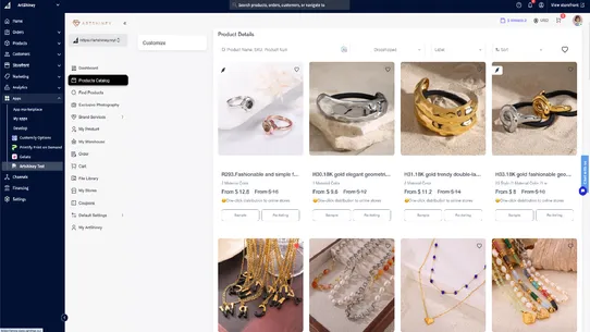 Artshiney Jewelry Dropshipping screenshot