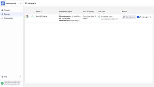 Feedonomics Surface screenshot