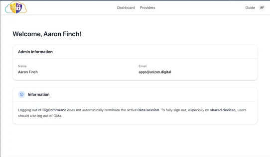Integer SSO screenshot