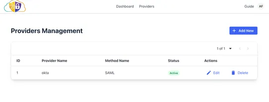 Integer SSO screenshot