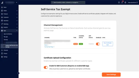 Avalara Self-Service Tax-Exempt by Cadent·Commerce screenshot