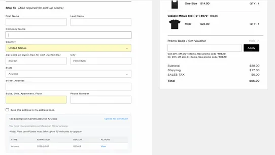 Avalara Self-Service Tax-Exempt by Cadent·Commerce screenshot