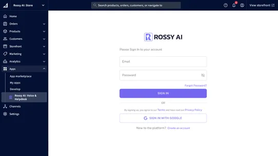 Rossy AI - Voice & Helpdesk screenshot