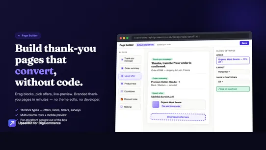 UpsellKit ‑ Post-Purchase Upsell & Thank You Page Builder screenshot